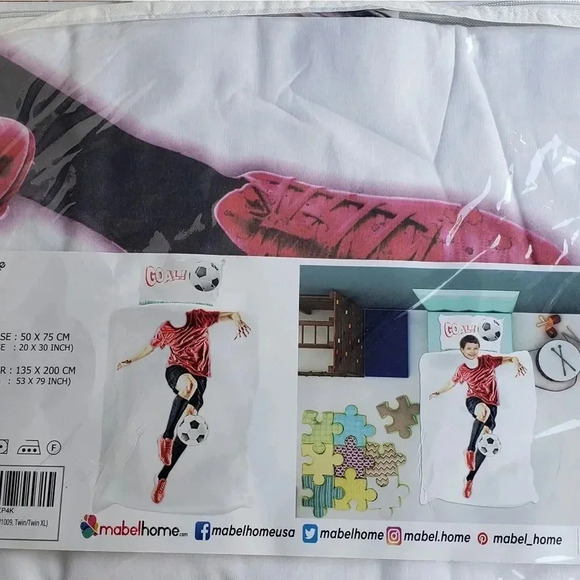 Mabel Home Soccer Kids Duvet Cover Set - Picture 2 of 2